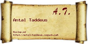 Antal Taddeus névjegykártya
